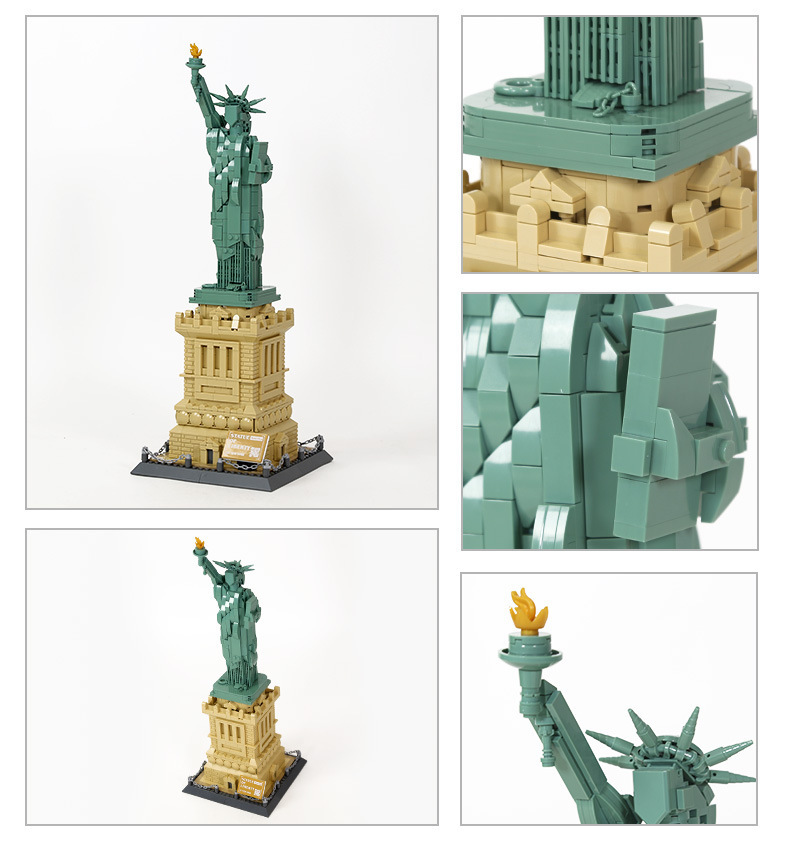 Wange 5227 Statue of Liberty Building Blocks Set, Compatible with Small-Particle Adult Assembly Models