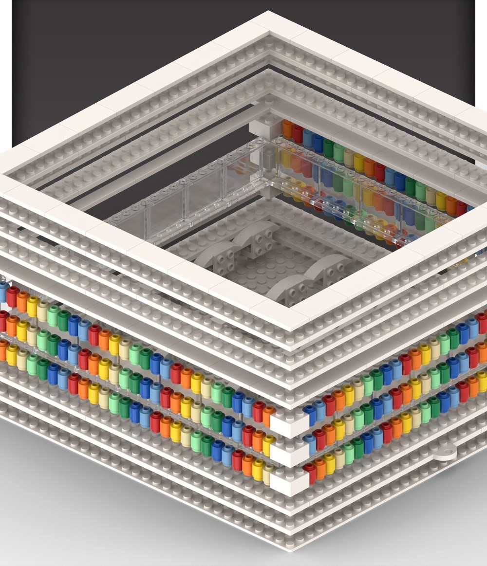 Building Block Figurine Rainbow Photo Frame, Compatible with Small Particle DIY Storage Ornaments