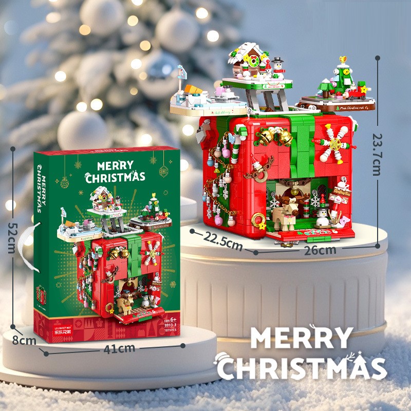 Compatible with Small-Particle Building Blocks, Christmas-Themed