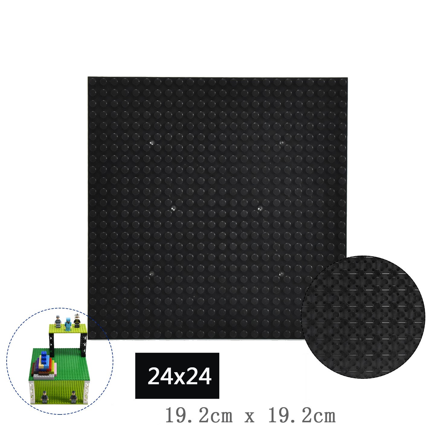 24x24 Double-Sided Building Block Baseplate, 19.2cm x 19.2cm Compatible with Small-Particle Blocks Baseplate Non-GoBricks Brand