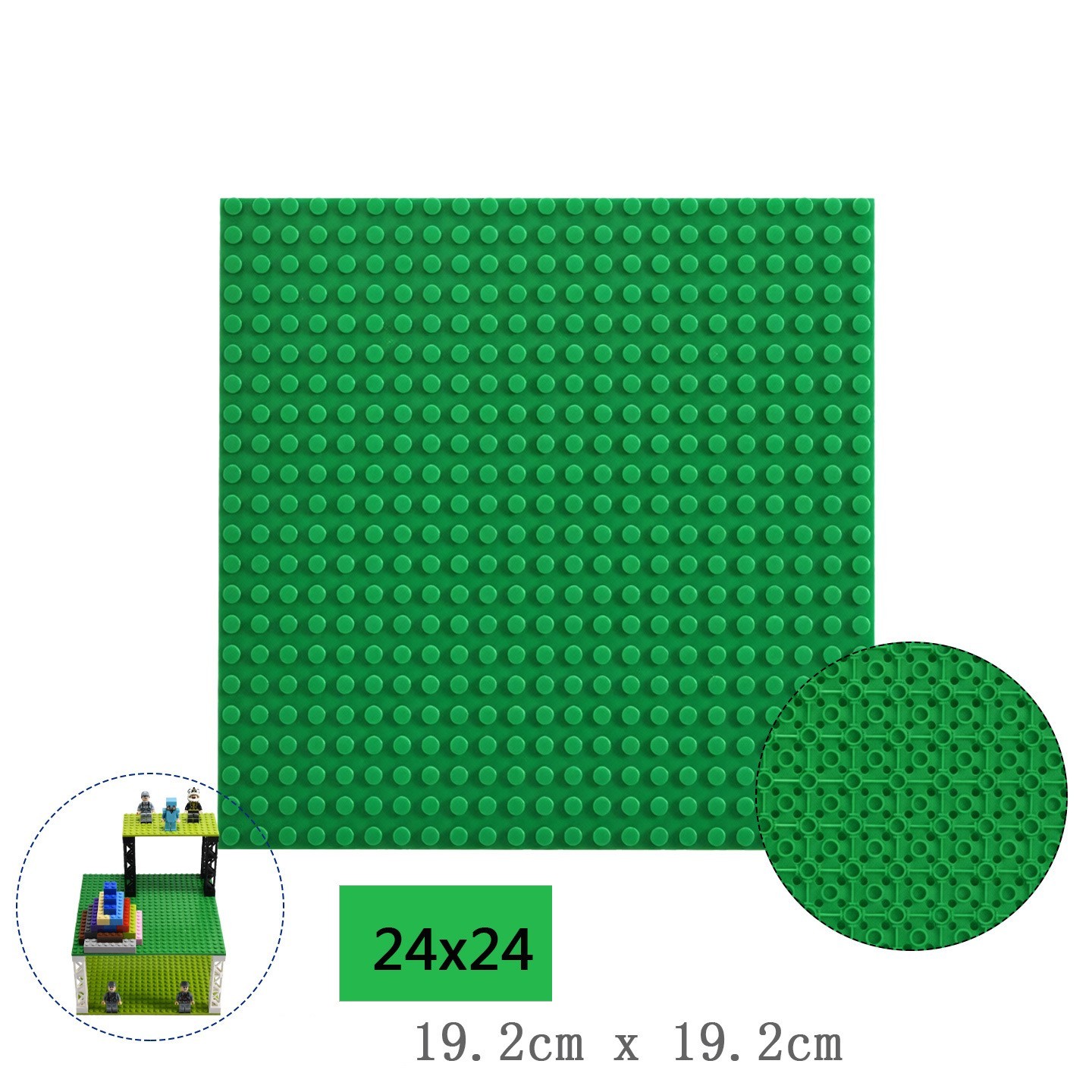 24x24 Double-Sided Building Block Baseplate, 19.2cm x 19.2cm Compatible with Small-Particle Blocks Baseplate Non-GoBricks Brand