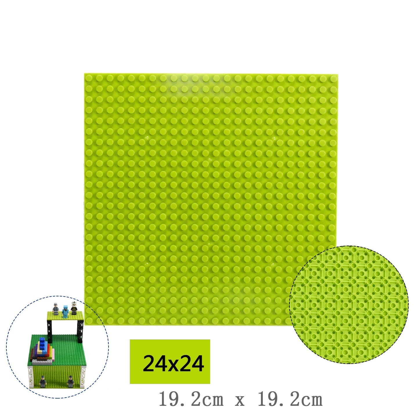 24x24 Double-Sided Building Block Baseplate, 19.2cm x 19.2cm Compatible with Small-Particle Blocks Baseplate Non-GoBricks Brand