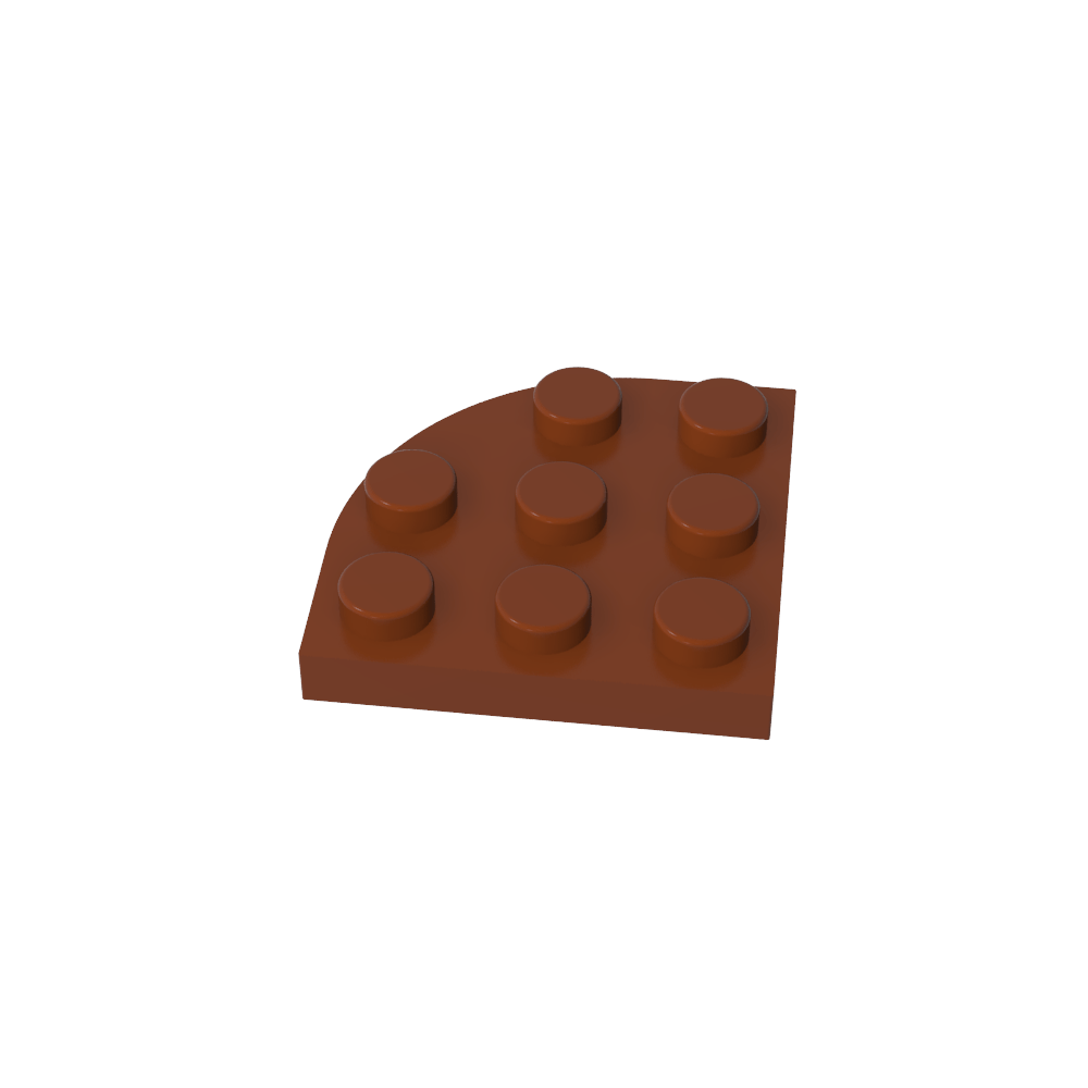 Plate Round Corner 3 x 3-MyGobricks