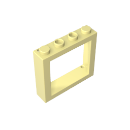 Window 1 x 4 x 3 Train with Shutter Holes and Solid Studs on Ends