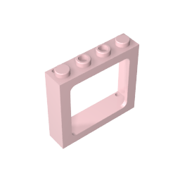Window 1 x 4 x 3 Train with Shutter Holes and Solid Studs on Ends