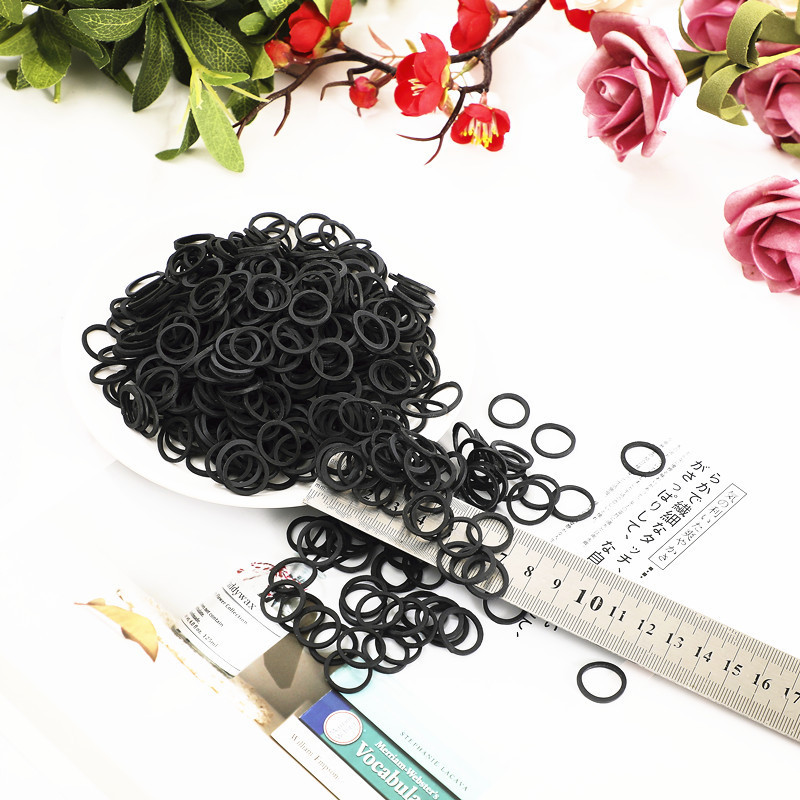 DIY Black Rubber Bands, MOC Special Rubber Rings - 10 pcs