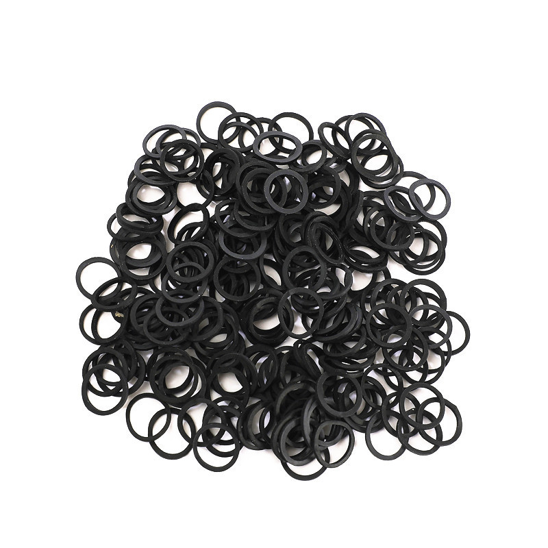 DIY Black Rubber Bands, MOC Special Rubber Rings - 10 pcs