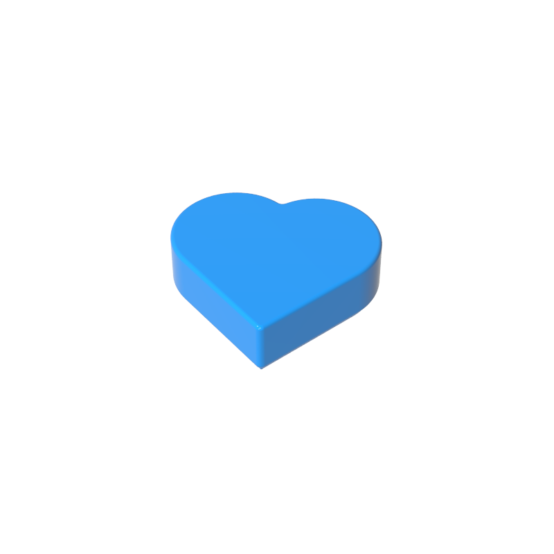 1x1 love heart shaped light panel