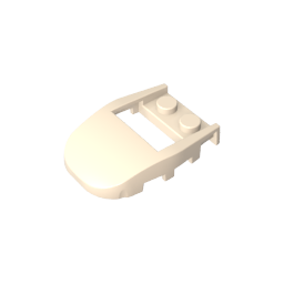 Wedge Curved 4 x 3 Cut Back with Cutout, Two Studs [Plain]