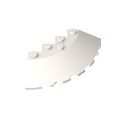 Brick Round Corner 6 x 6 with 33° Slope and Facet Cutout
