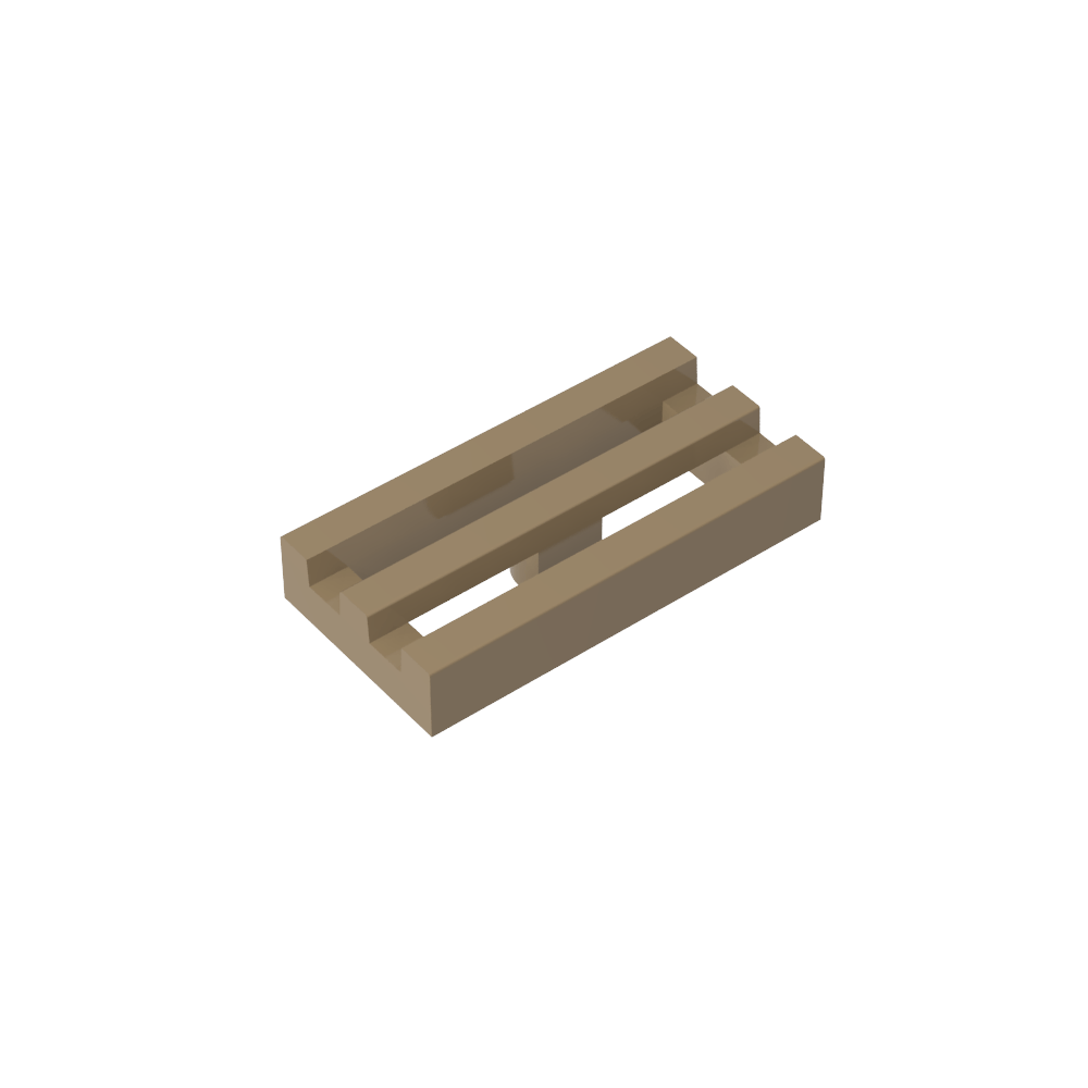 Tile Special 1 x 2 Grille with Bottom Groove
