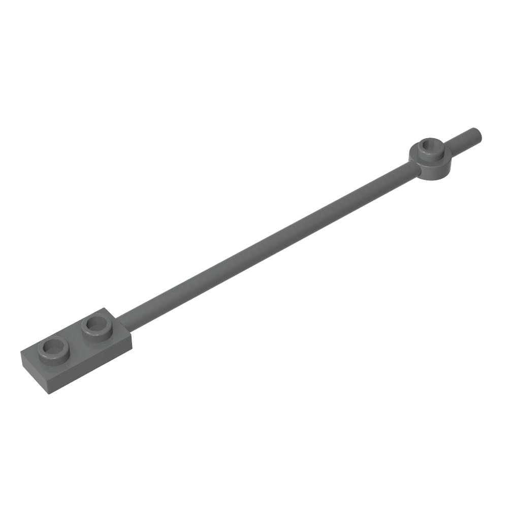 Bar 1 x 12 with 1 x 2 Plate End with Hollow Studs and 1 x 1 Round Plate End-MyGobricks