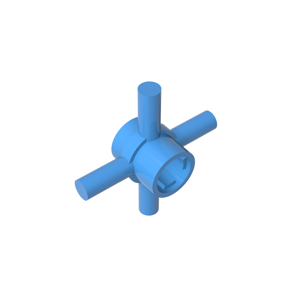 Technic Axle Connector Hub with 4 Bars at 90°-MyGobricks
