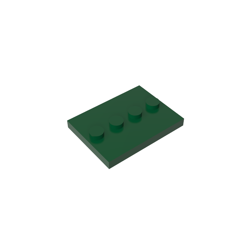 Plate Special 3 x 4 with 1 x 4 Center Studs [Plain]-MyGobricks