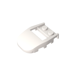 Wedge Curved 4 x 3 Cut Back with Cutout, Two Studs [Plain]