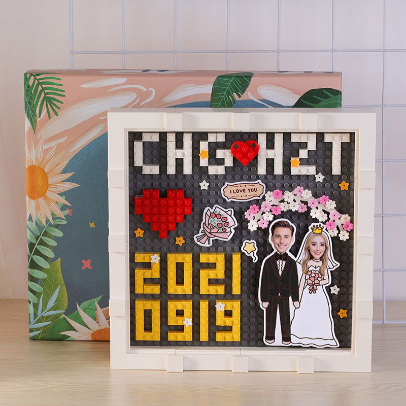 Customized Valentine's Day Building Blocks, Personalized DIY Anniversary Gifts, Best Birthday Presents for Boyfriend or Girlfriend