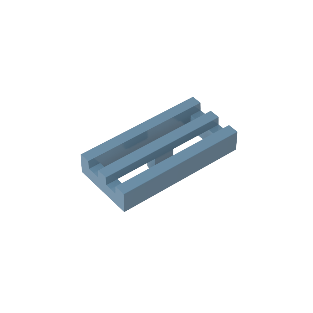 Tile Special 1 x 2 Grille with Bottom Groove
