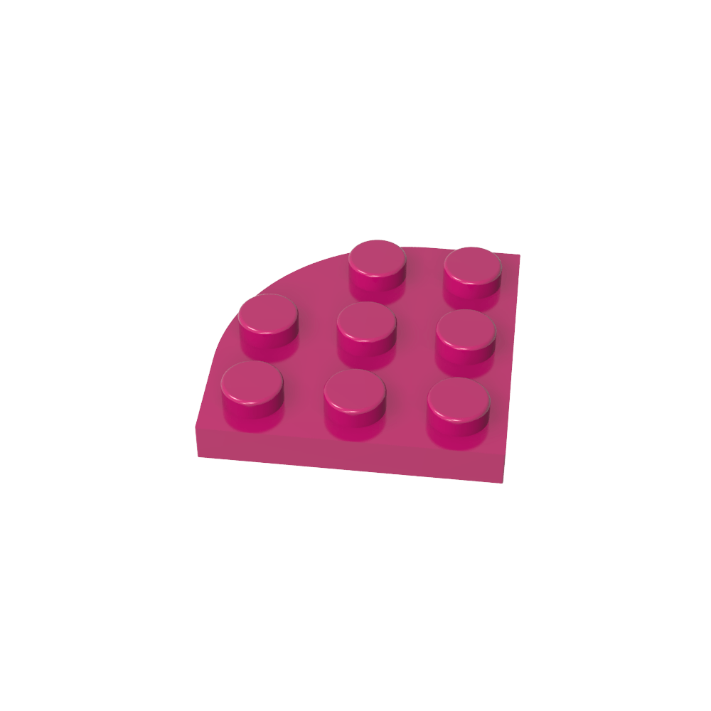Plate Round Corner 3 x 3-MyGobricks