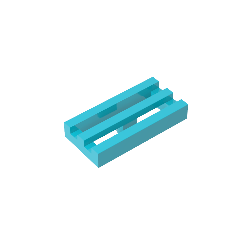 Tile Special 1 x 2 Grille with Bottom Groove