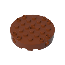 Brick Round 6 x 6 with 4 Side Pin Holes and Center Hole