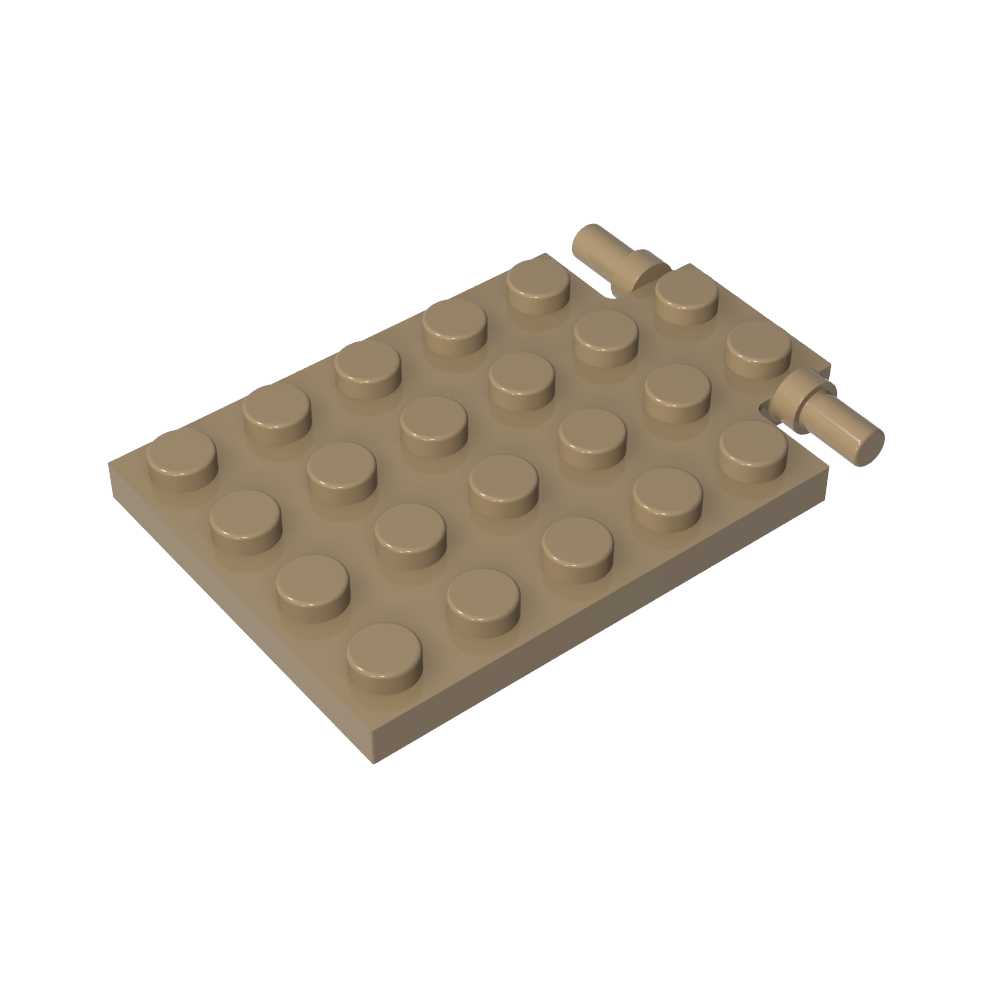 Plate Special 4 x 6 with Trap Door Hinge [Long Pins]-MyGobricks