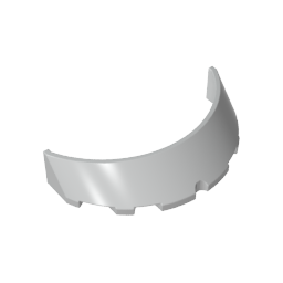 Windscreen 3 x 6 x 1 Curved with 2 Circular Stud Holders in Bottom