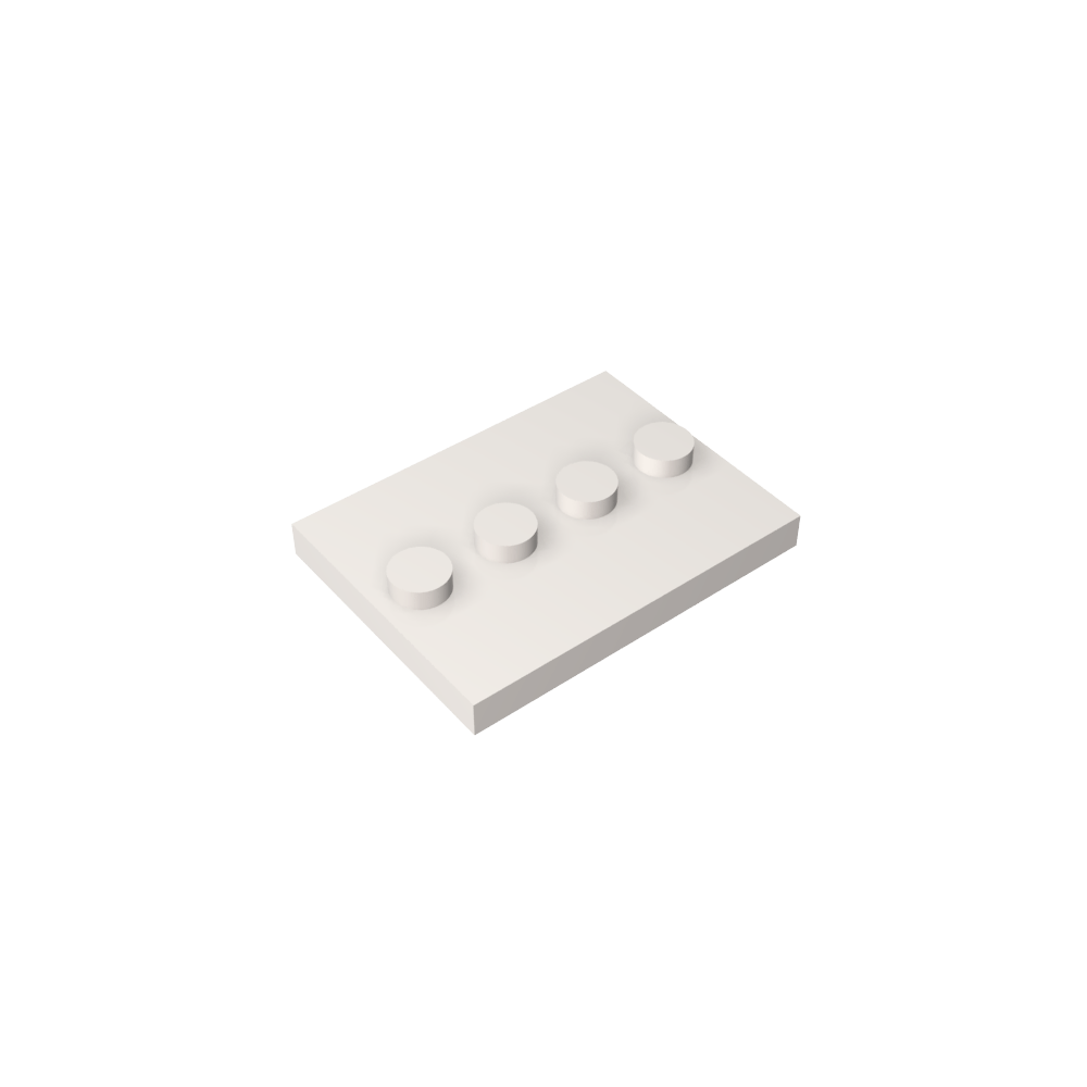 Plate Special 3 x 4 with 1 x 4 Center Studs [Plain]-MyGobricks