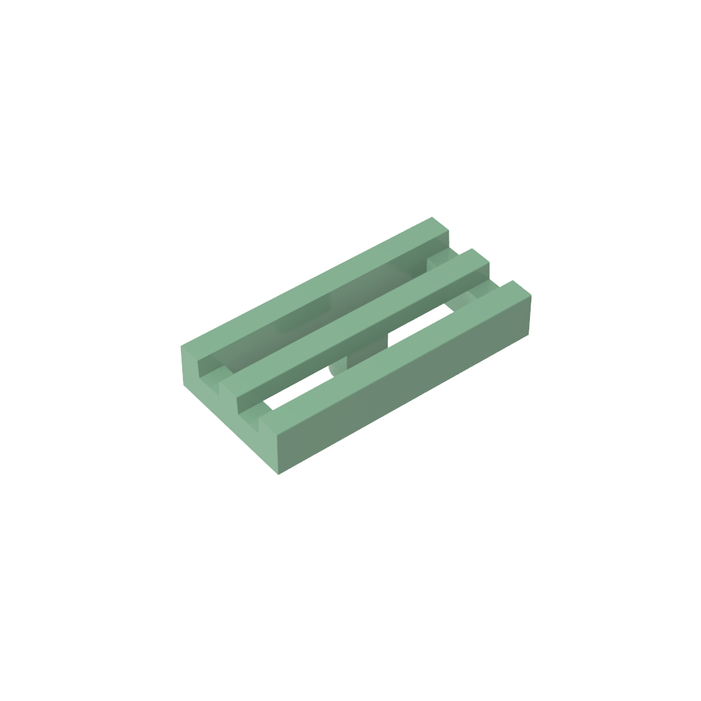 Tile Special 1 x 2 Grille with Bottom Groove