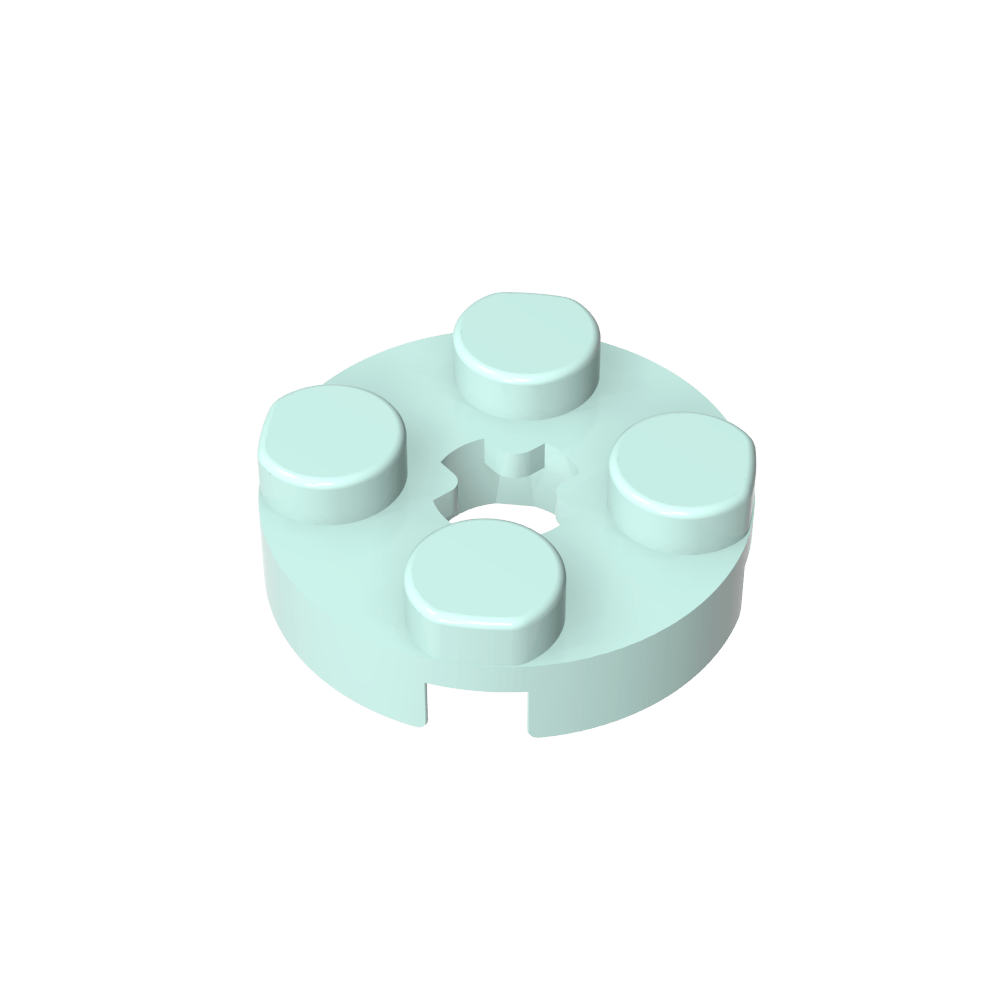 Plate Round 2 x 2 with Axle Hole Type 1 (+ Opening)-MyGobricks