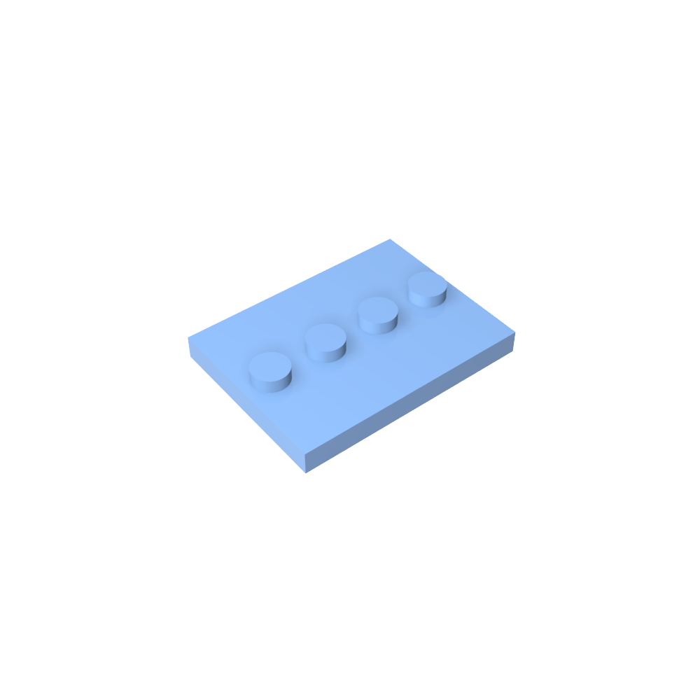 Plate Special 3 x 4 with 1 x 4 Center Studs [Plain]-MyGobricks