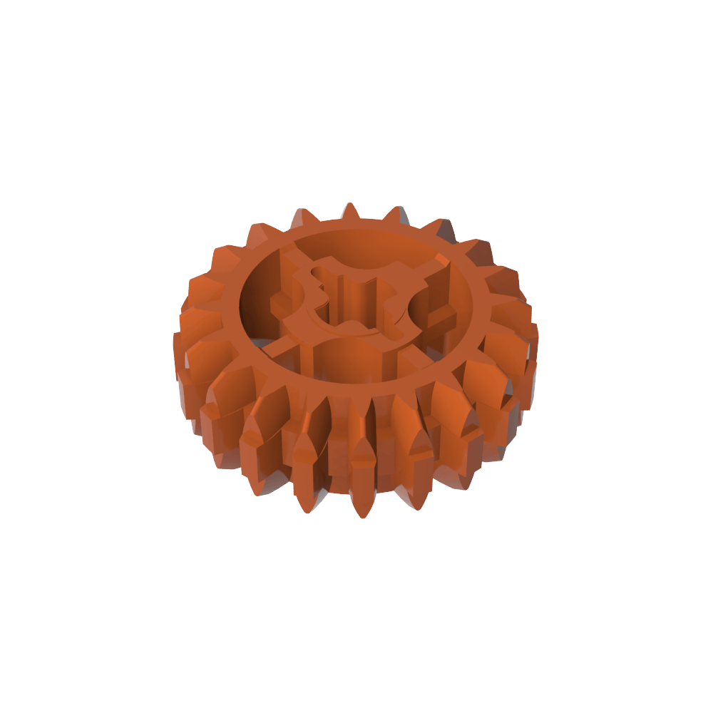 Technic Gear 20 Tooth Double Bevel with Axle Hole Type 1 [+ Opening]-MyGobricks