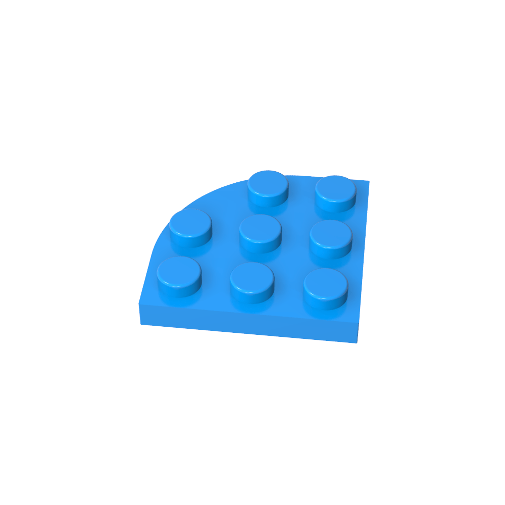 Plate Round Corner 3 x 3-MyGobricks