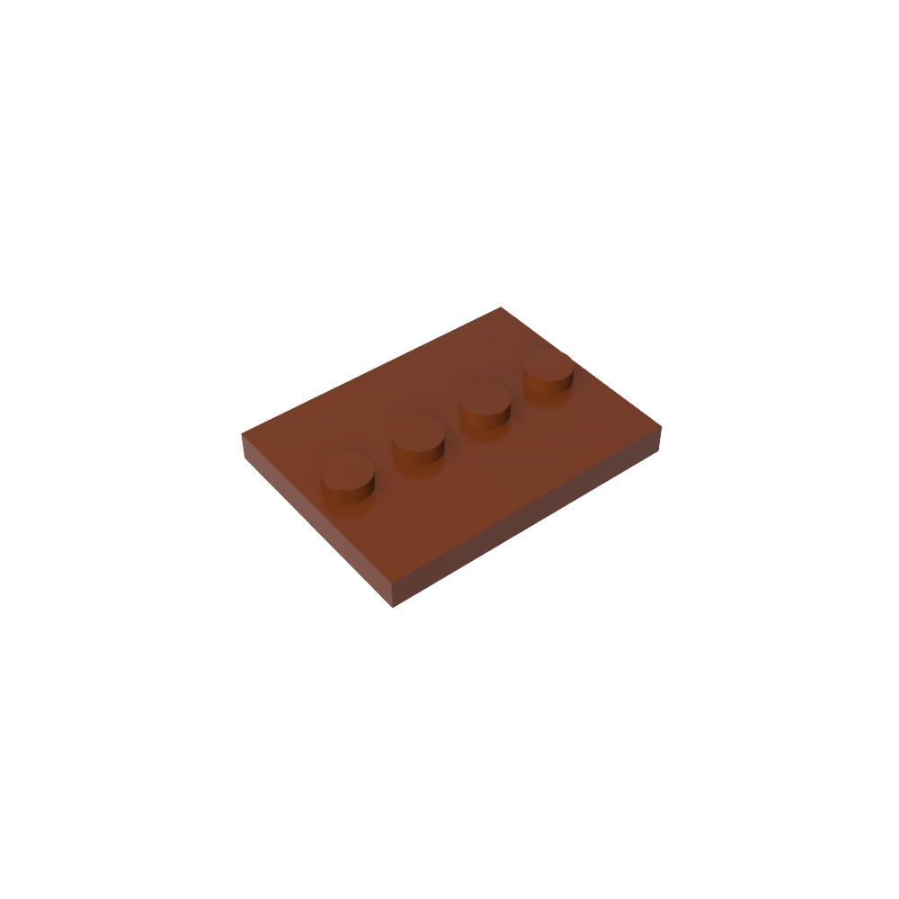 Plate Special 3 x 4 with 1 x 4 Center Studs [Plain]-MyGobricks