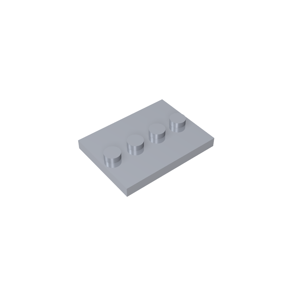 Plate Special 3 x 4 with 1 x 4 Center Studs [Plain]-MyGobricks