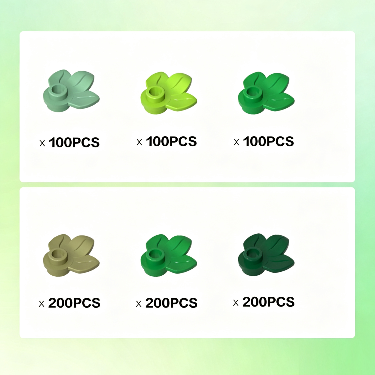 Plant, Plate 1 x 1 Round with 3 Leaves x900PCS #32607