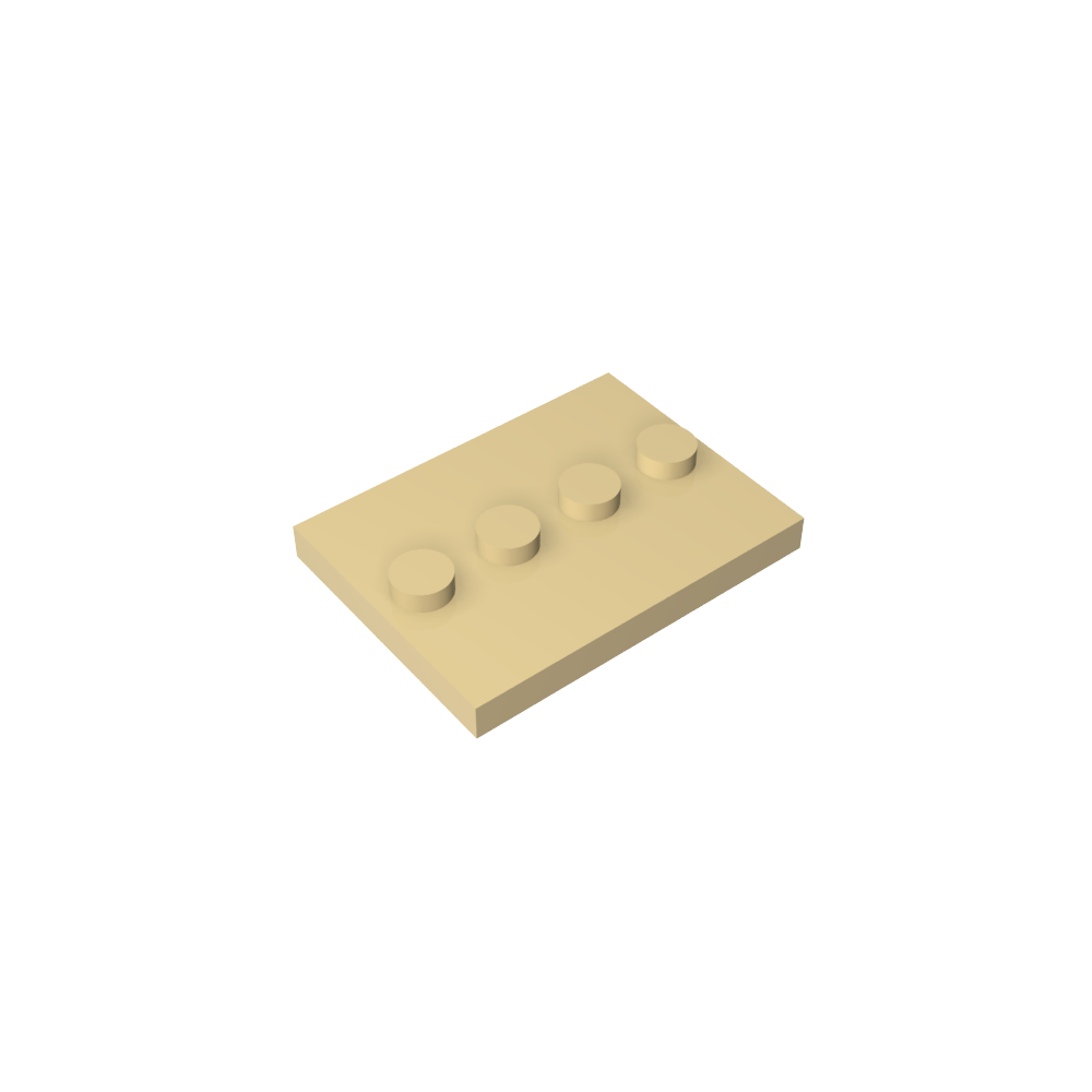 Plate Special 3 x 4 with 1 x 4 Center Studs [Plain]-MyGobricks