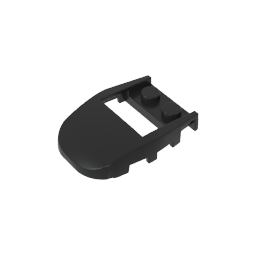 Wedge Curved 4 x 3 Cut Back with Cutout, Two Studs [Plain]