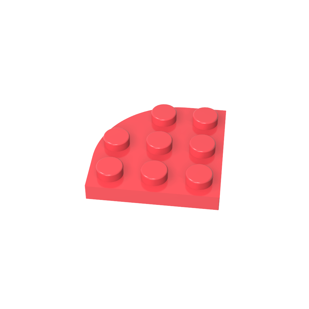 Plate Round Corner 3 x 3-MyGobricks