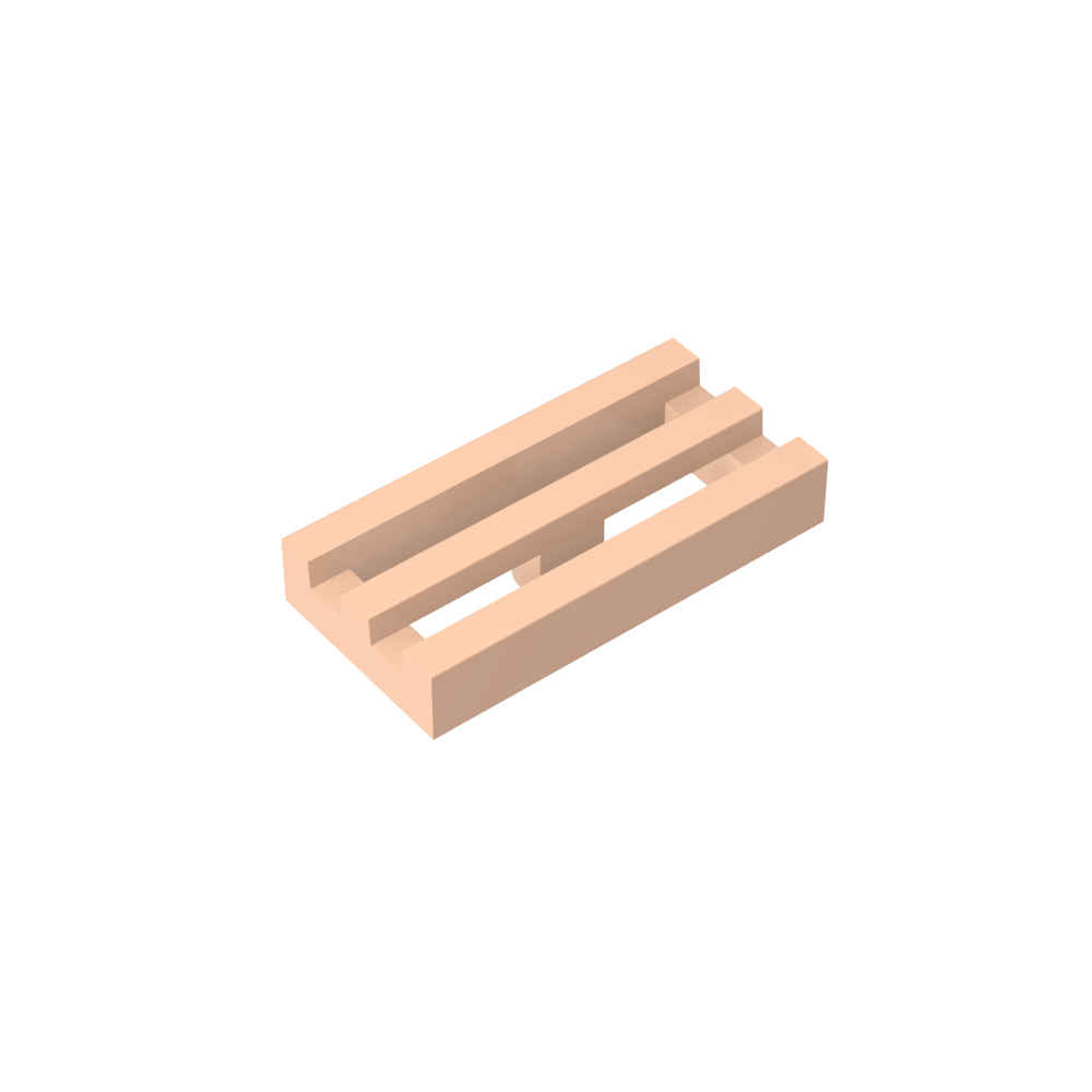 Tile Special 1 x 2 Grille with Bottom Groove