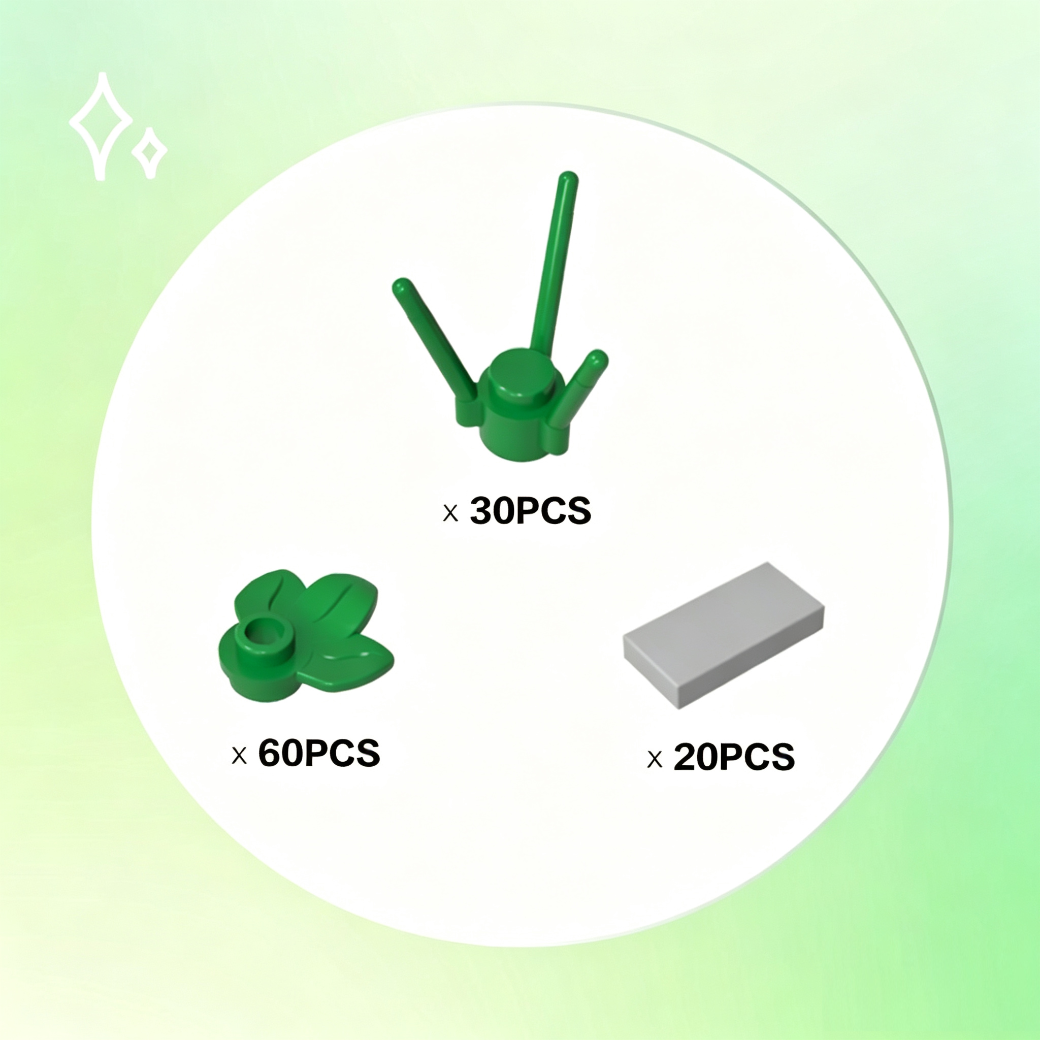 Basic Plant Pack x110PCS #3741: #32607: #3069 =30: 60: 20