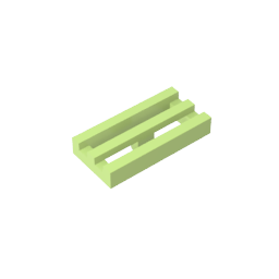 Tile Special 1 x 2 Grille with Bottom Groove