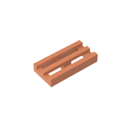 Tile Special 1 x 2 Grille with Bottom Groove
