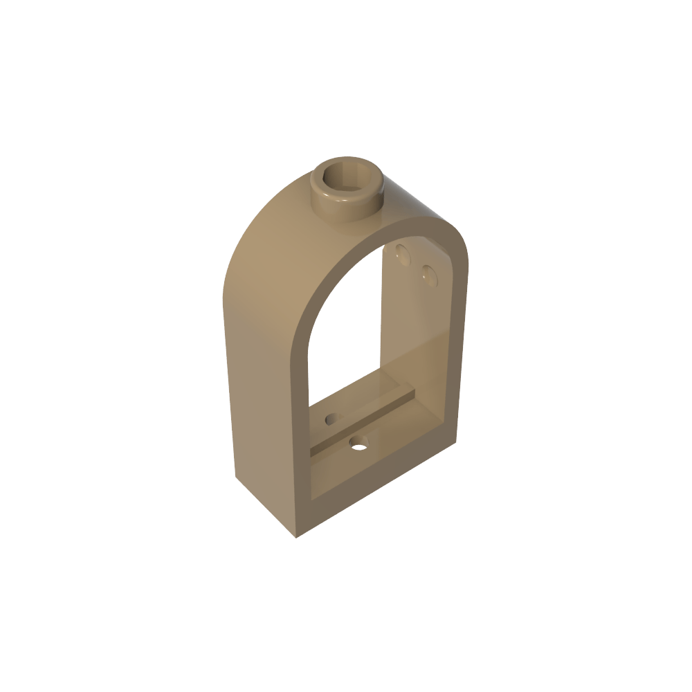 Window 1 x 2 x 2 2/3 with Rounded Top-MyGobricks
