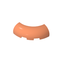 Brick Round Corner 3 x 3 x 1 with Bottom Cut Outs [No Studs] [1/4 Arch]