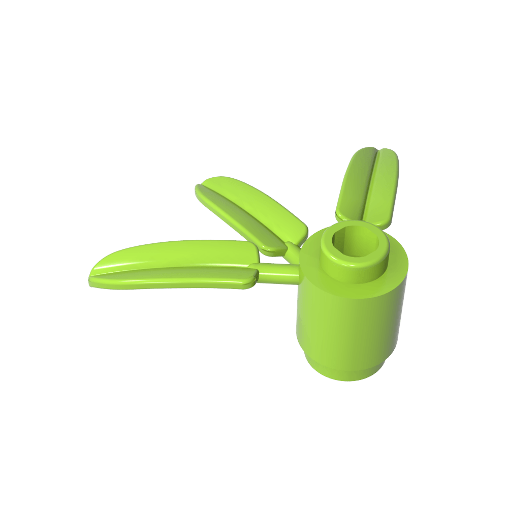 Plant, Round 1 x 1 - 3 Bamboo Leaves-MyGobricks