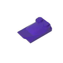 Wedge Curved 2 x 3 x 2/3 Two Studs, Wing End