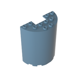 Cylinder Half 3 x 6 x 6 with 1 x 2 Cutout
