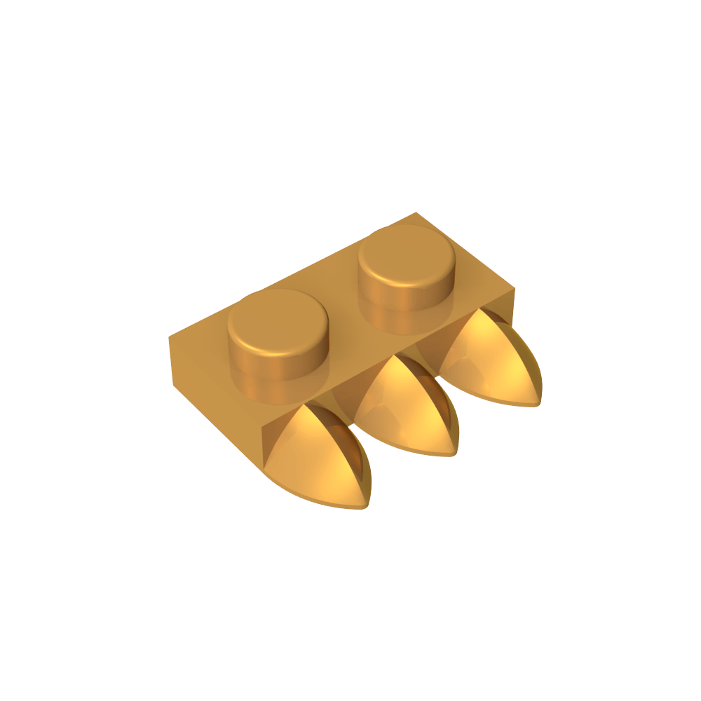 Plate Special 1 x 2 with Three Teeth [Tri-Tooth]-MyGobricks