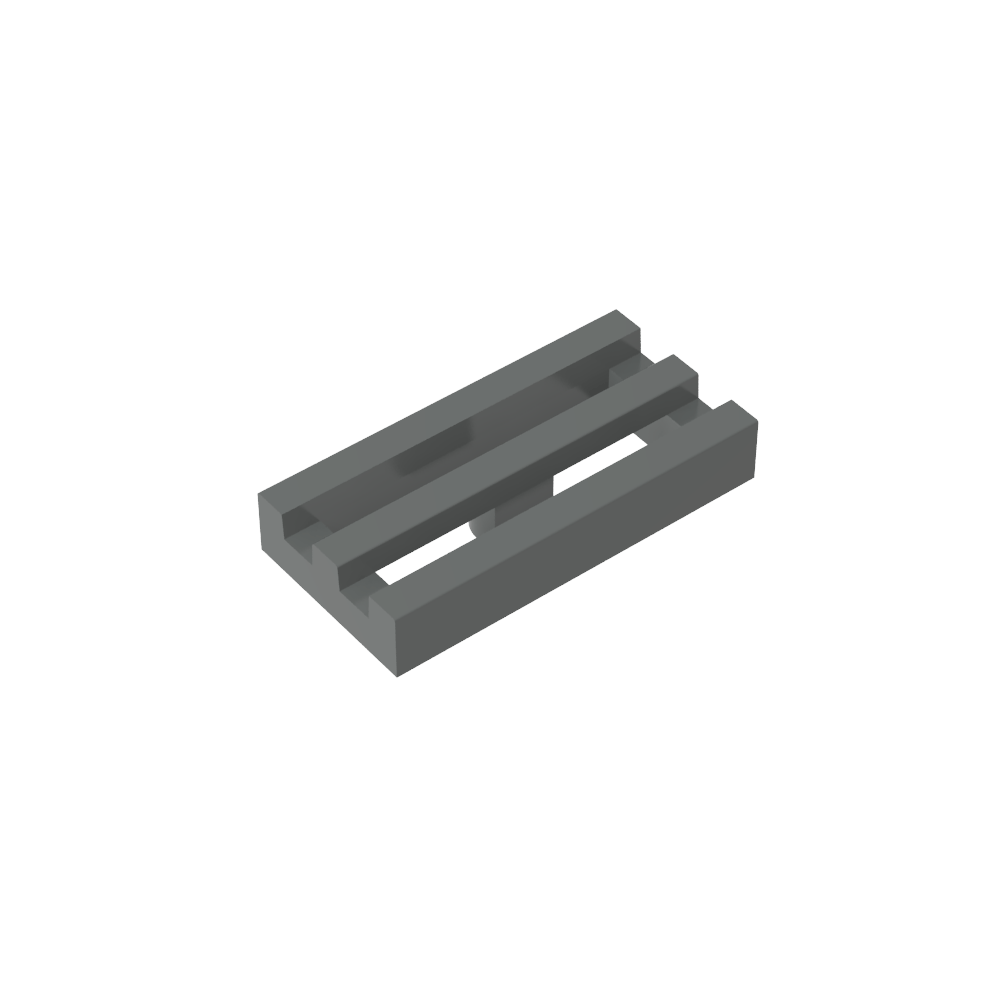 Tile Special 1 x 2 Grille with Bottom Groove