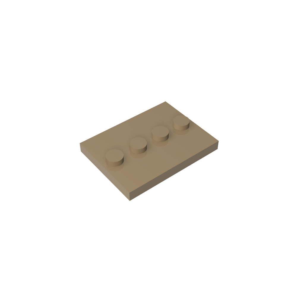 Plate Special 3 x 4 with 1 x 4 Center Studs [Plain]-MyGobricks